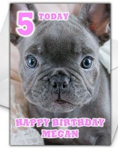 FRENCHIE PUP Personalised Birthday Card - Large A5 - Blue Frenchie Puppy... - £3.28 GBP
