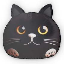 Black Kitten Beanbag Chair, Cat Gift, Plush Shaped Pillow - $44.67+