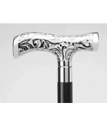 Silver Brass Black Stick Handmade Victorian Men Women Walking Cane-Walki... - $31.78