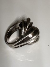 Sterling Silver Signed ND (Nida) Scalloped Fluted Modernist Ring Size 6 ... - £23.63 GBP