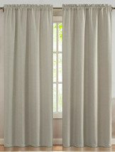jinchan Room Darkening Curtains Linen Textured 2 Panels 84 Inch Heathered Beige - £27.22 GBP
