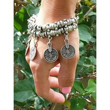 Boho Coin Charm Bracelet – Gypsy Style with Dangling Medallions, Adjusta... - $277.32 MXN