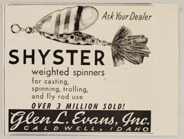 1959 Print Ad Shyster Weighted Spinner Fishing Lures Glen L. Evans Caldwell,ID - £6.59 GBP
