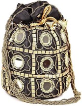 Ethnic Traditional Mirror Work Potli Bag For Wedding, Batwa Potli For Girls - £15.82 GBP