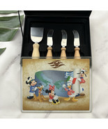 Disney Magic Mediterranean Cruise Line Cheese Board Set Glass Knives Cut... - $553.97 MXN
