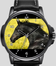 Black Stallion Horse Unique Unisex Beautiful Wrist Watch UK FAST - £43.15 GBP
