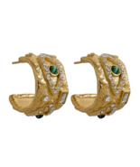 Malachite Evil Eye Earrings Stainless Steel - $28.00