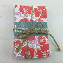 Smock Red Purple Floral Blank Notepad 6 Card Envelope Gift Set 3.5&quot; x 5.5&quot; - $14.99