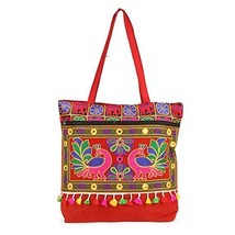 Girls handbag with Indian traditional Rajasthan artwork handmade tote PR - $33.14
