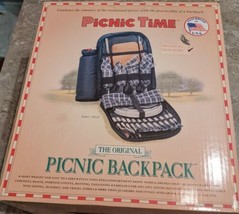 Picnic Time Picnic Backpack Safari Green W/Blue Green Tartan. Service For Four - £58.67 GBP