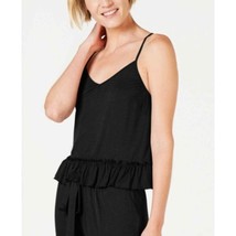 INC International Concepts black Soft Knit Ruffle Flounce Pajama Top M New - £8.20 GBP