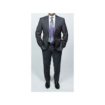 Mens DKNY 100% Wool Two Button Notch Lapel Slim fit Shark Texture 1364 Dark Gray image 12