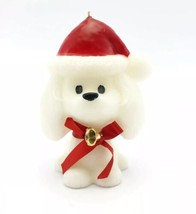 Vintage Hallmark Candle Dog Puppy Wearing Santa Hat and Jingle Bell Christmas - £15.96 GBP