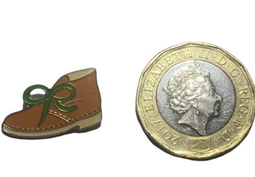 Brown￼ shoe With Green Laces ￼Pin Badge - $4.17