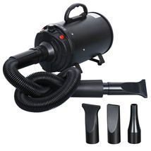 Quick Blower Heater W/ 3 Nozzles Dog Cat Portable Pet Hair Dryer Grooming Black - £72.70 GBP