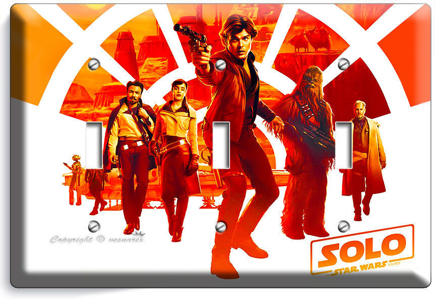 A STAR WARS HAN SOLO STORY CHEWBACCA 3 GANG LIGHT SWITCH WALL PLATE ROOM DECOR - £14.16 GBP