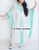 Stylish Kids Long Gown Dress White Moroccan New Wedding Kaftan Maxi  Geo... - $72.05