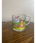 Vintage 1978 McDonalds Garfield Coffee Mug Clear Glass Cup Jim Davis - $5.47 CAD