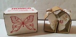 Homco 3Pc Vintage 1970's Ceramic Butterflies Rose Bouquet Wall Hang Decor        - $27.83