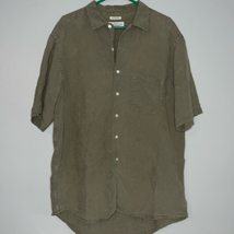 Banana Republic 100% Irish linen short sleeve button-down shirt size large - $17.64