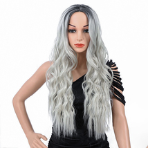 Women&#39;s platinum long curly hair wig high temperature silk - $149.00