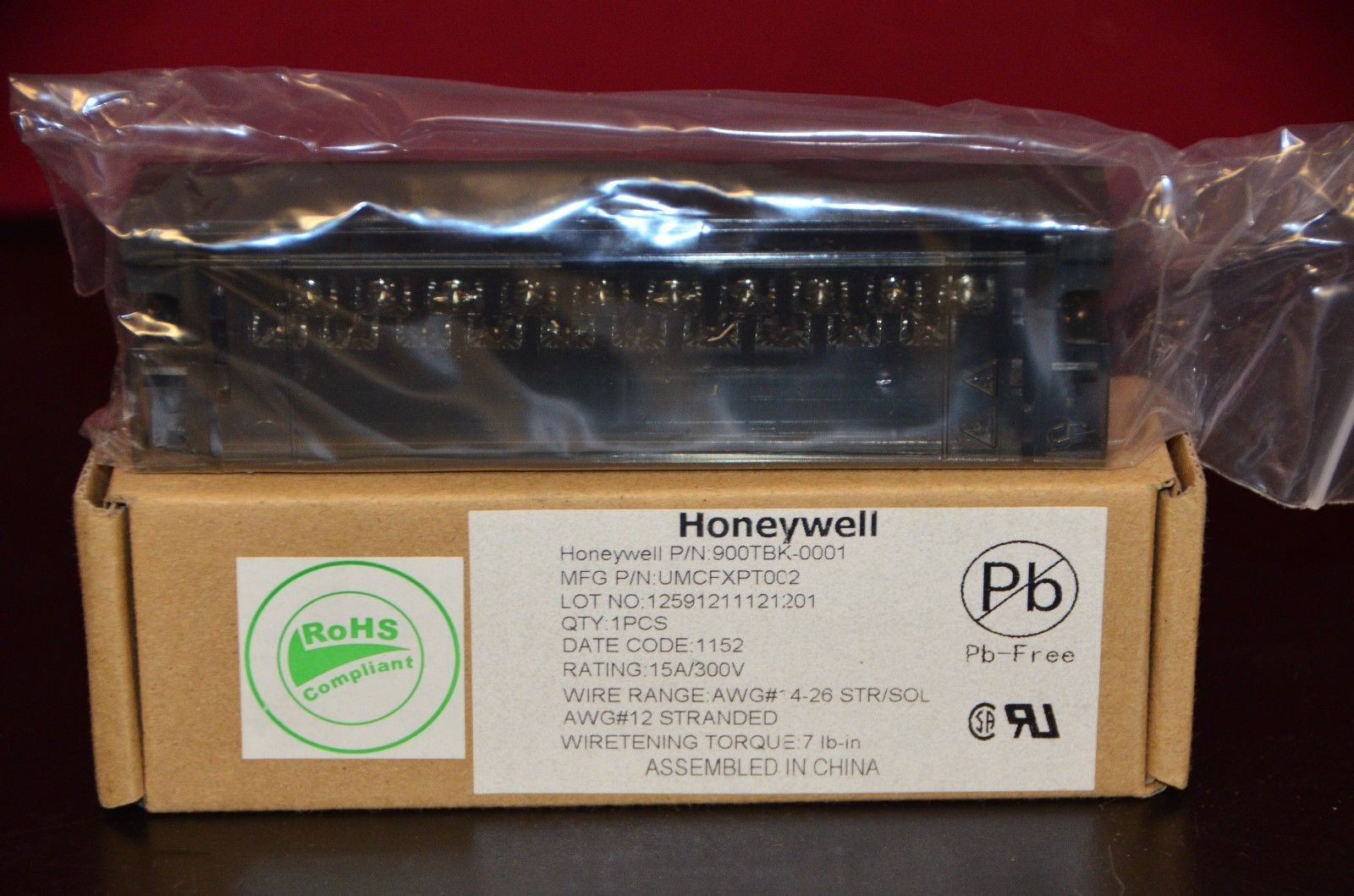 Honeywell 900TBK-0001 UMCFXPT0C2 TERMINAL BLOCK LOW VOLTAGE BARRIER-STYLE 20 POS - $40.50