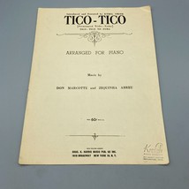 Vintage Sheet Music, Tico Tico by Ethel Smith for Piano, Harris Music 1943, Song - £11.57 GBP
