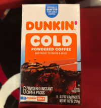Dunkin Cold Brew Coffee Powdered Instant Coffee 6CT - £10.57 GBP