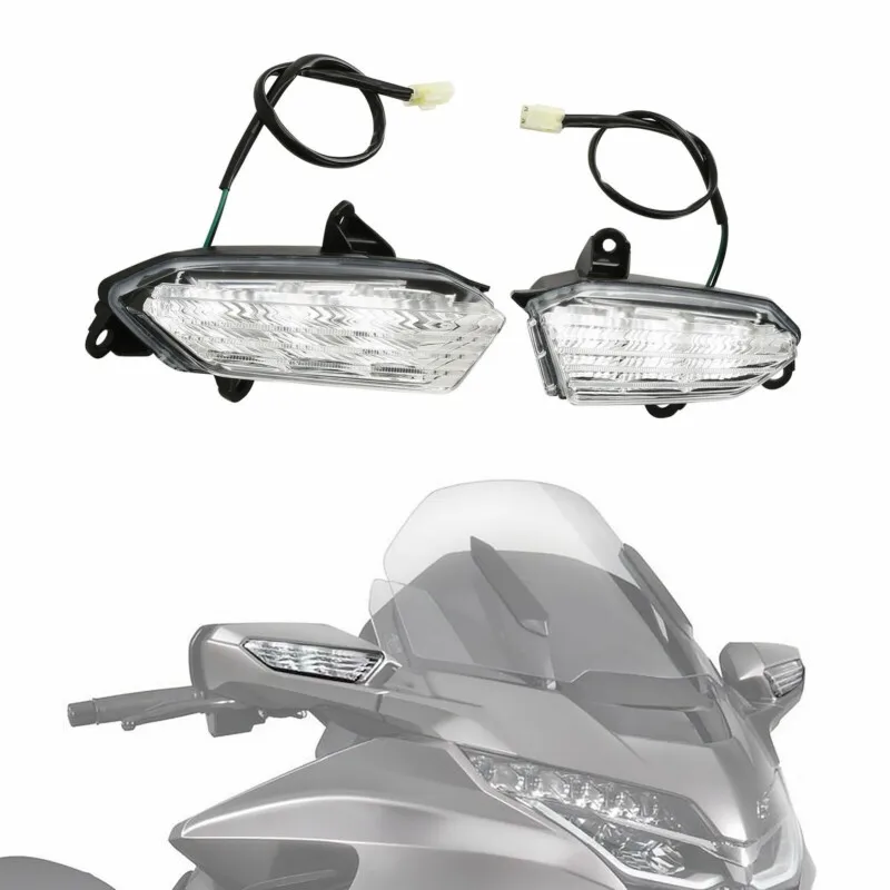 Motorcycle Rearview Mirror Turn Signal LED Light Lamp   wing 1800 GL1800 2018 20 - $343.63