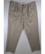 Orvis Ultimate Khaki 100% Cotton Pleated Cuffed Pants Twill Trousers 97H... - £18.13 GBP