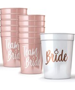 Bride &amp; Team Bride Bachelorette Wedding Showers Party Cups 11 Pk Pink Wh... - £16.16 GBP