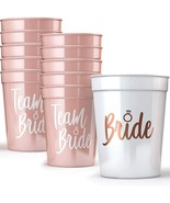 Bride &amp; Team Bride Bachelorette Wedding Showers Party Cups 11 Pk Pink Wh... - £16.27 GBP