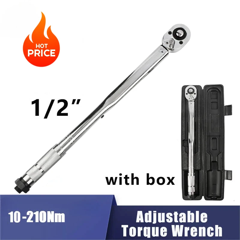 1/2 Inch Drive 10-210Nm Micrometer Adjustable Torque Wrench Spanner Hand... - $63.99