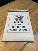 Never Too Late Press Book Kit Movie Poster 1965 Connie Stevens O&#39;Sulliva... - £78.95 GBP