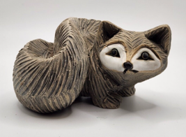 Artesania Rinconada GREY FOX Figurine Clay Ceramic Urugua Vintage Retire... - £18.35 GBP