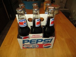 Set of 6 Petty Longneck Glass Pepsi Bottles with Case, Most Career Victo... - $24.74