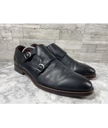 Aston Grey Dress Oxford Men 10.5M Shoes Black Leather Double Monk Strap ... - $60.81 CAD
