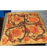 La Mendola Orange Flower Silk Scarf - 33x33” - Stained - $309.25 MXN