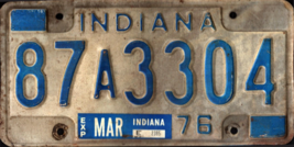 Vintage Indiana License Plate -  - Single Plate 1976 Crafting Birthday mancave - £23.01 GBP