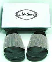 Atalina Women&#39;s Slides Rhinestone Glitter Slip On Cushioned Platform San... - £31.54 GBP