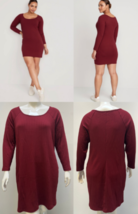 Old Navy Women&#39;s Fitted Rib-Knit Sweater Midi Dress Maroon Size 3X NWT - $19.99