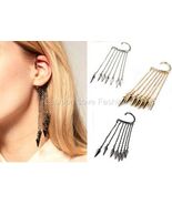 1 Piece Long Dangle Chain Ear Bone Cuff Wrap Clip On Earring Faux Pearls... - $5.56 CAD