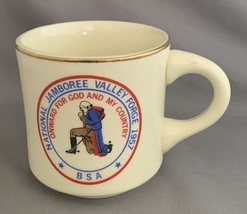 Boy Scout Coffee Mug 1957 National Jamboree Valley Forge BSA Vintage Cup  - $7.43