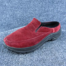 L.L. Bean  Women Mule Shoes Red Suede Slip On Size 7.5 Medium - £19.46 GBP