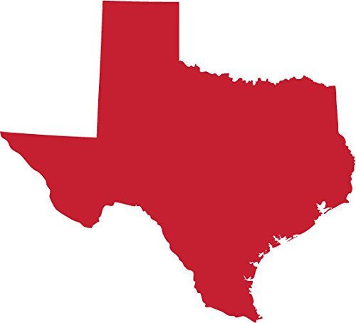 Picniva red Texas TX map Removable Vinyl Wall Decal Home Dicor 3 inchs Wide - $3.91