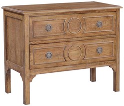 Chest of Drawers Amelia Beachwood Circles Old World Distressed Wood 2-Dr... - $1,519.00