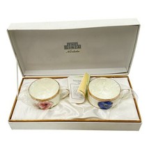 Ginza Noritake Brilliant Four Seasons 2 Cups &amp; Saucers New Vintage Flora... - $130.23