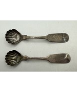 Benjamin Ferris or Richard Ferris Coin Silver Scalloped Shell Salt Spoon... - $122.18 CAD