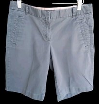 J Crew Sage Green Khaki Cotton Chino Stretch Shorts Size 6 Closed Pockets - $14.85