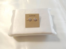Alfani  3/8 " Silver Tone Simulated Diamond Button Stud Earrings F525 - $10.55